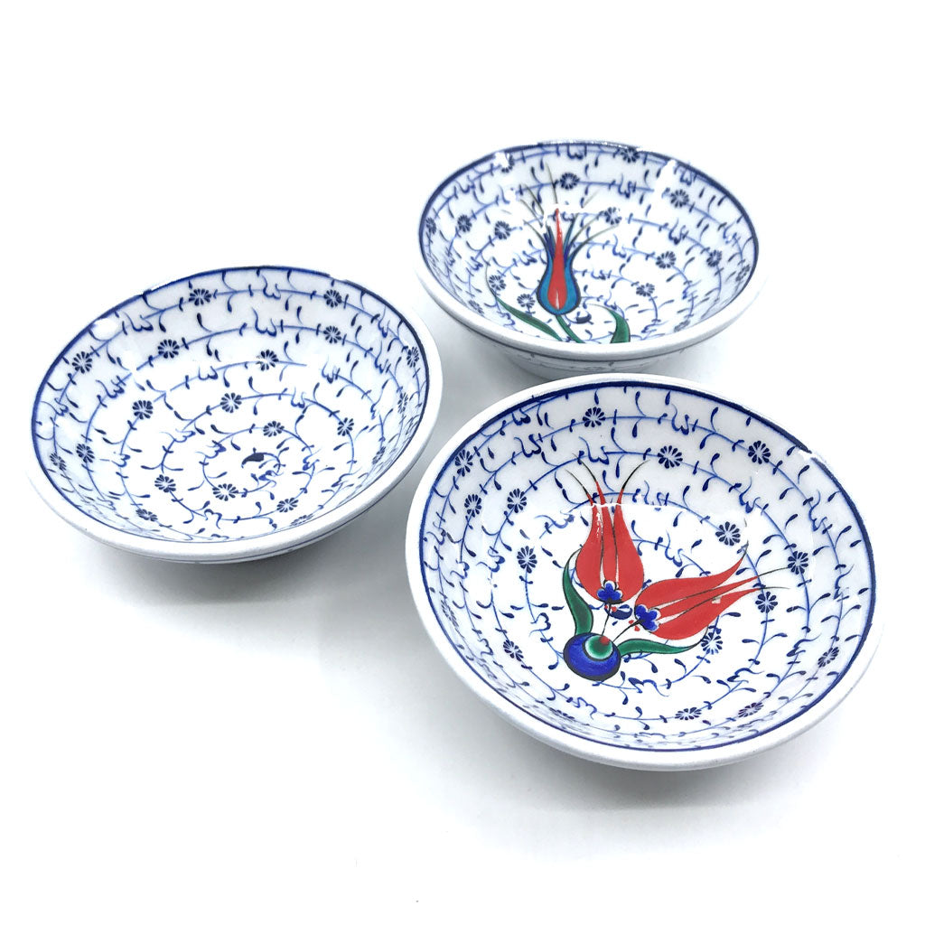 Iznik ceramic bowl golden horn design with tulips