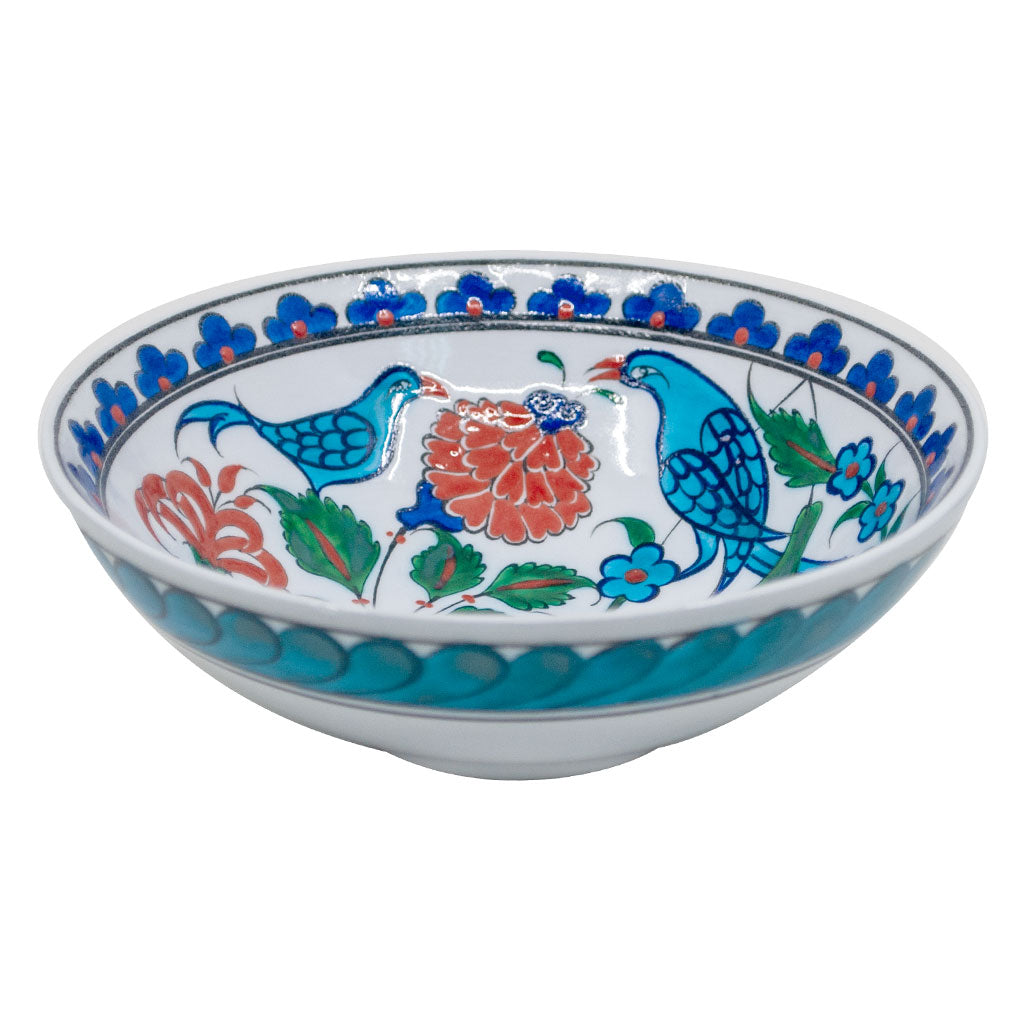 Turkish iznik bowls pattern with birds