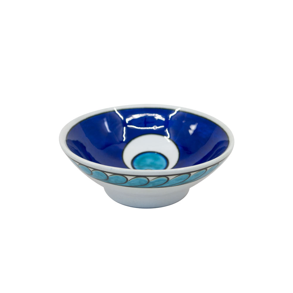 Turkish Ceramic Iznik Bowl Chintamani Design in a cobalt blue