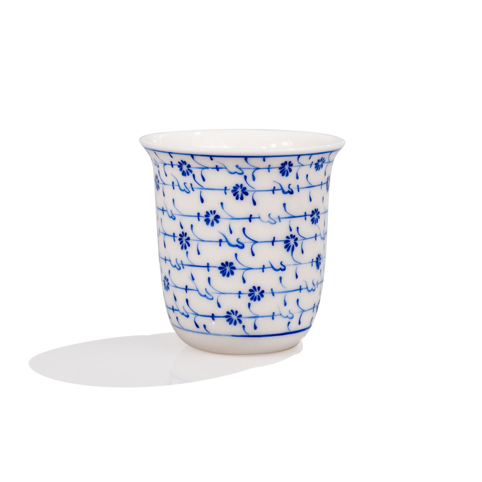 Cobalt blue golden horn patterned porcelain cup