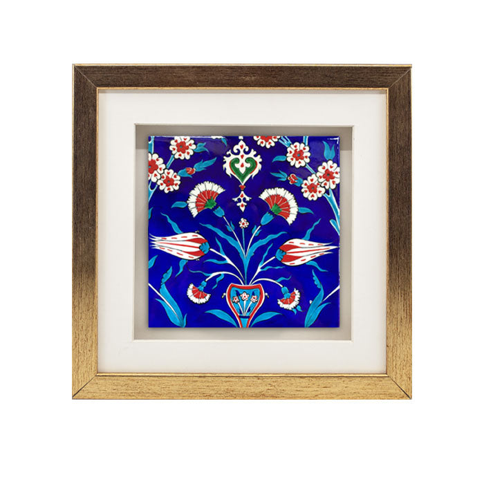 Iznik Ceramic Framed Tile from Topkapi Palace, Istanbul