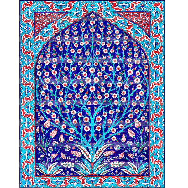 Iznik Tile Panel | Tree of Life 140x180 cm