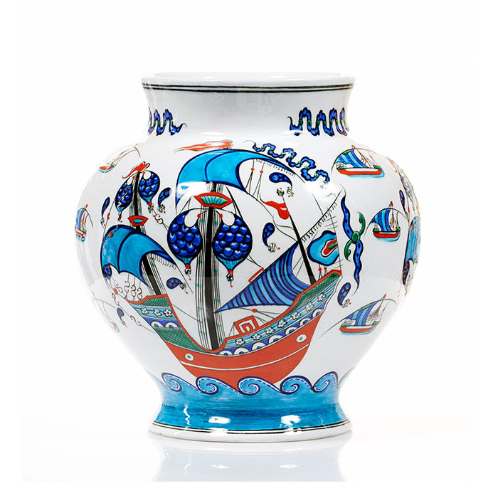 Iznik Large Vase Galleon Pattern