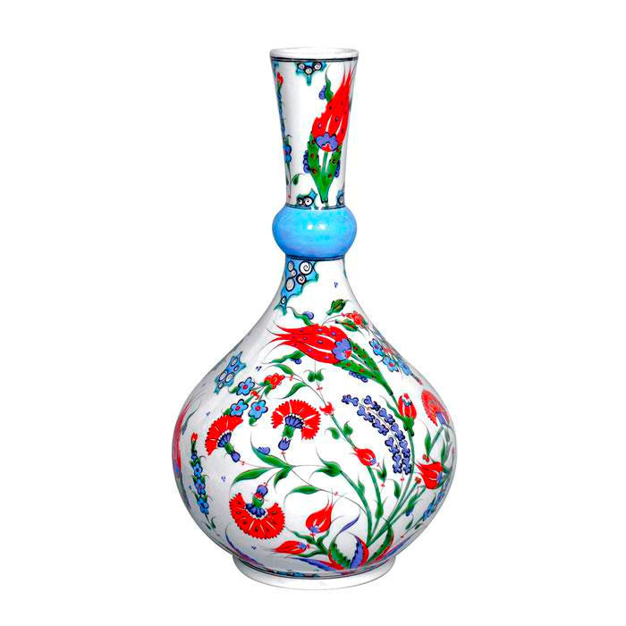 Beautiful Iznik Vase Tulips and Carnations