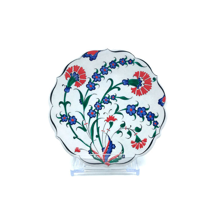 Iznik Pottery Plate Carnations