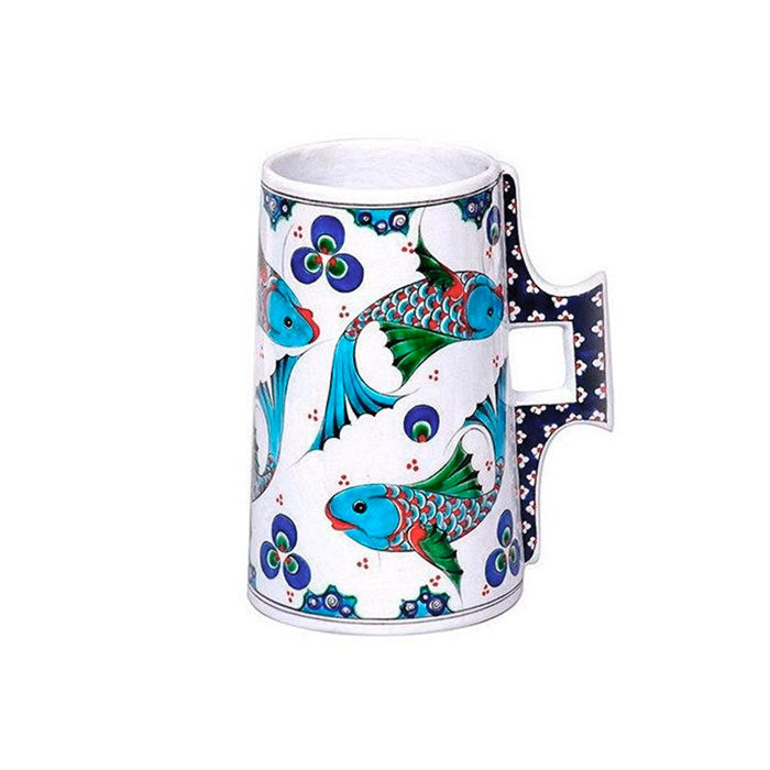 Original hand-made Iznik pottery tankard