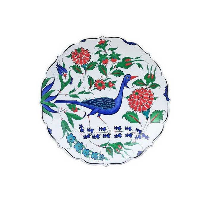 Iznik Plate Rose and Bird design