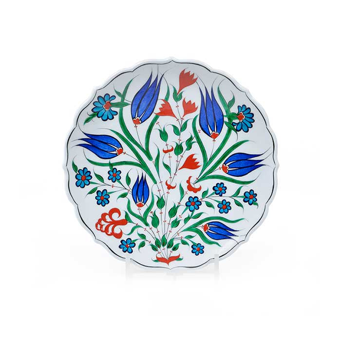 Iznik Plate Blue Tulips