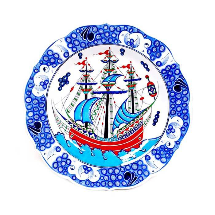 iznik plate galleon design 