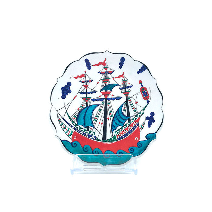 Iznik plate with galleon design 