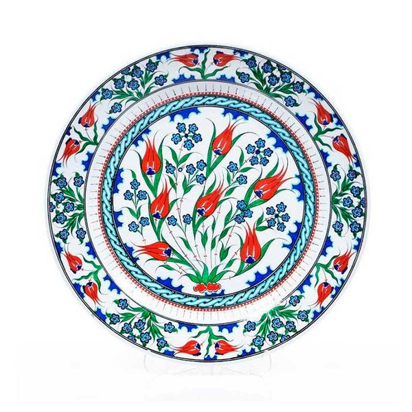 12'' Special Embossed Handmade Decorative Ceramic Plate, Iznik Floral Design Ceramic Platter For Dessert hotsell Plate Or Cake Plate, Turkish Plate