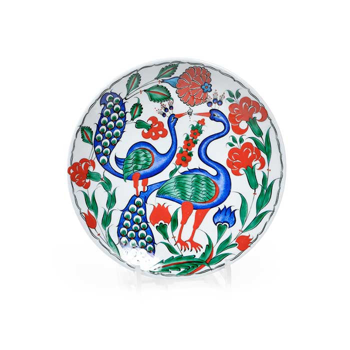 Iznik Plate Beautiful Peacock Design