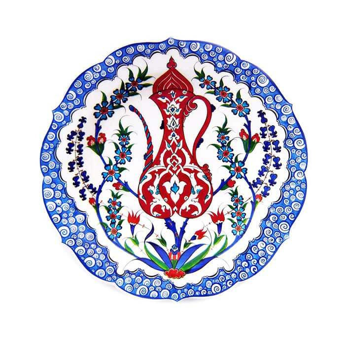 iznik plate red ewer 