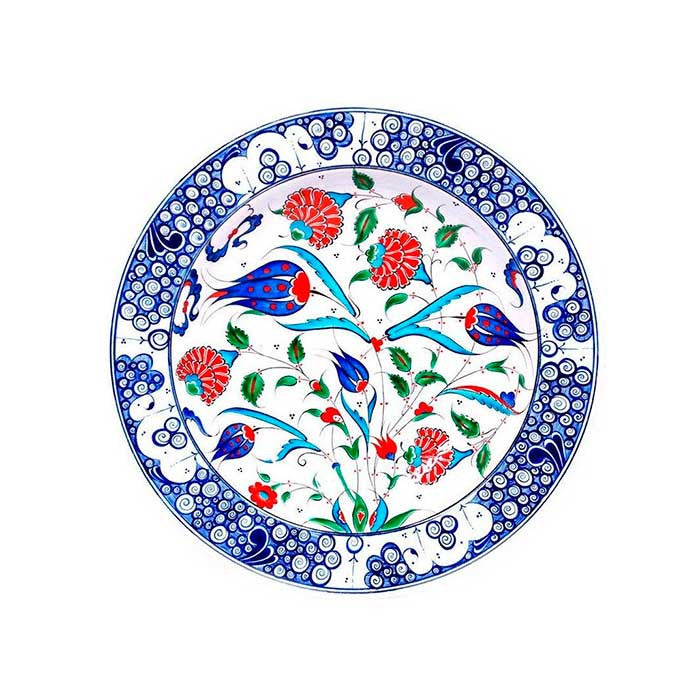 Iznik Plate Flower Ornaments