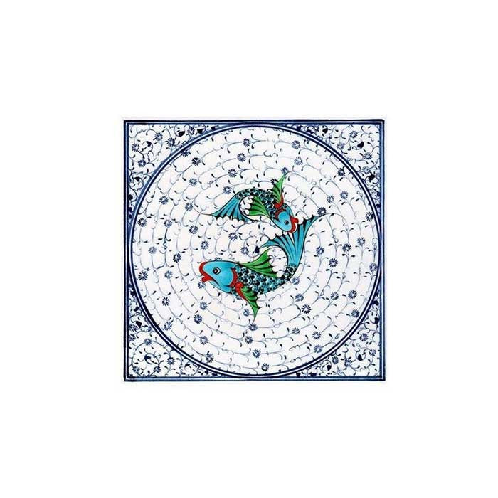 Iznik Hand Decorated Tile Golden Horn Design