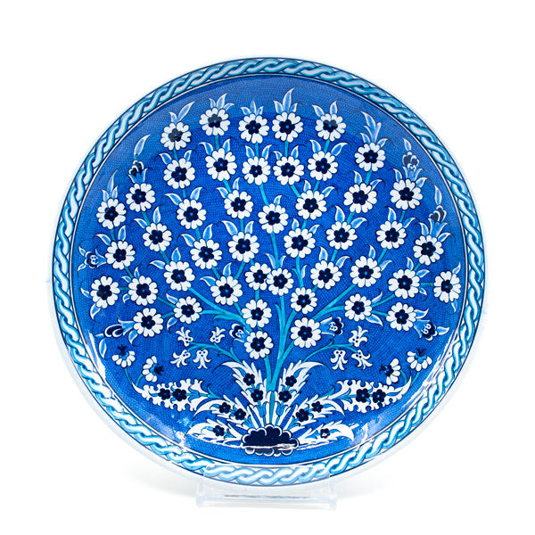 Blue and White Iznik Plate Tree of Life