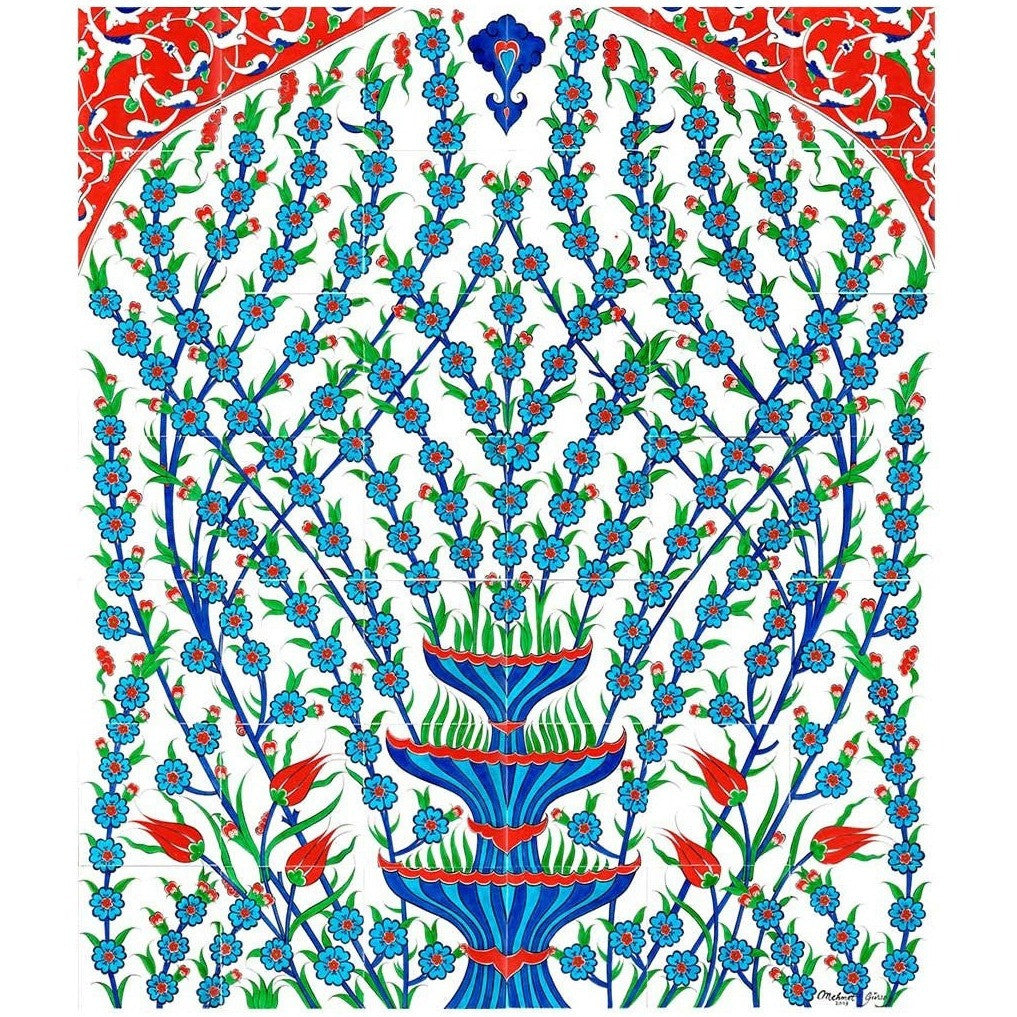 iznik tile panel rumi pattern