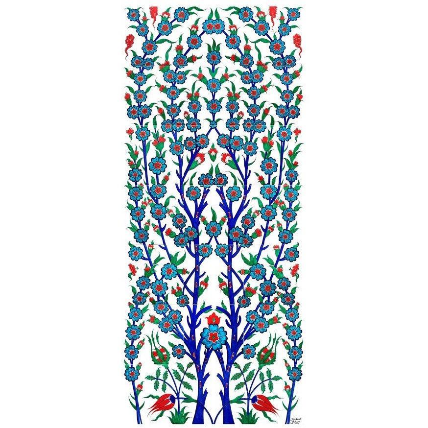 Iznik tile panel Tree of life composition 